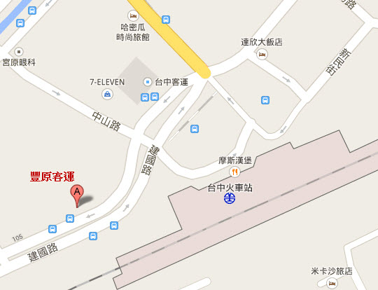 豐原客運台中火車站位地置